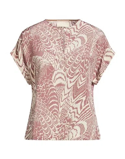 Momoní Woman Top Ivory Size 2 Silk In Pink
