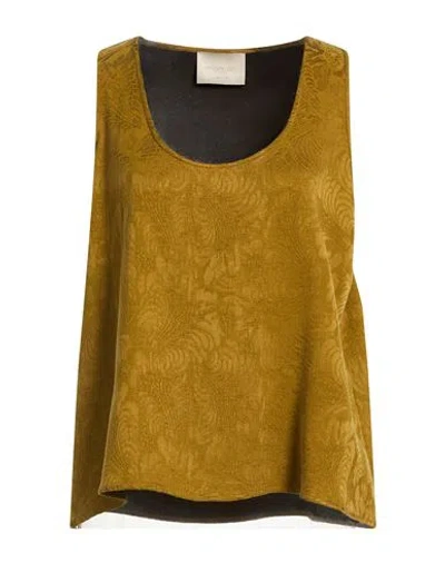 Momoní Woman Top Khaki Size 8 Cupro, Viscose In Gold