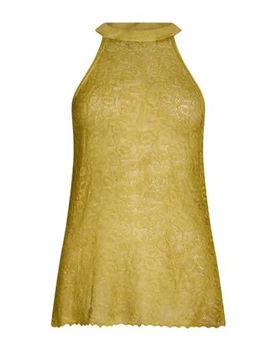 Momoní Woman Top Mustard Size M Cotton, Linen, Polyamide In Yellow