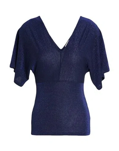 Momoní Woman Top Navy Size Xs Viscose, Polyamide, Polyester, Elastane In Blue