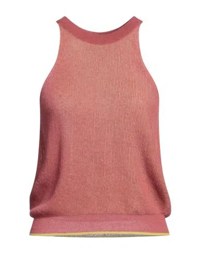 Momoní Woman Top Antique Rose Size L Cotton, Linen, Polyamide In Pink