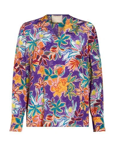 Momoní Woman Top Purple Size 8 Silk