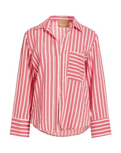 Momoní Woman Top Red Size 6 Cotton, Viscose, Silk In Multi