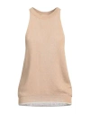 Momoní Woman Top Sand Size M Cotton, Linen, Polyamide In Beige