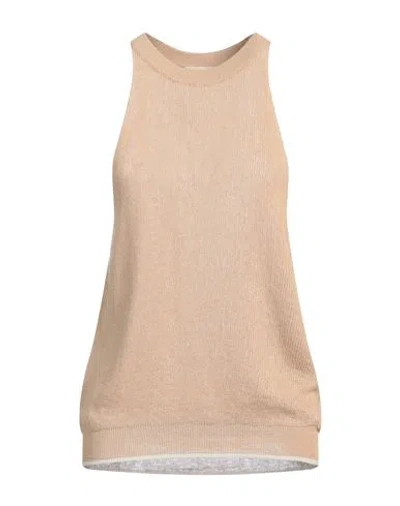 Momoní Woman Top Sand Size M Cotton, Linen, Polyamide In Beige
