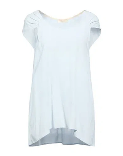 Momoní Woman Top Sky Blue Size 10 Acetate, Silk