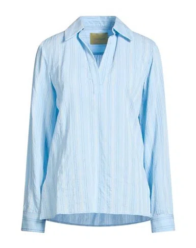 Momoní Woman Top Sky Blue Size 10 Viscose, Silk, Cotton