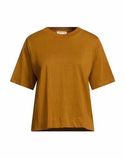 Momoní Woman T-shirt Mustard Size Xs Organic Cotton, Vegetable Fiber In Yellow