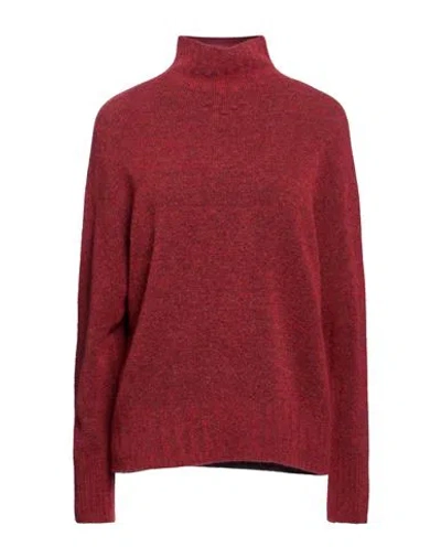 Momoní Woman Turtleneck Brick Size L Merino Wool, Polyamide, Elastane In Red