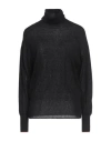 Momoní Woman Turtleneck Charcoal Size L Polyamide, Alpaca Wool, Wool, Viscose
