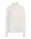 Momoní Woman Turtleneck Cream Size L Polyamide, Alpaca Wool, Wool, Viscose