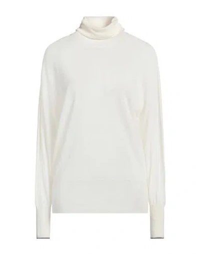Momoní Woman Turtleneck Cream Size L Polyamide, Alpaca Wool, Wool, Viscose