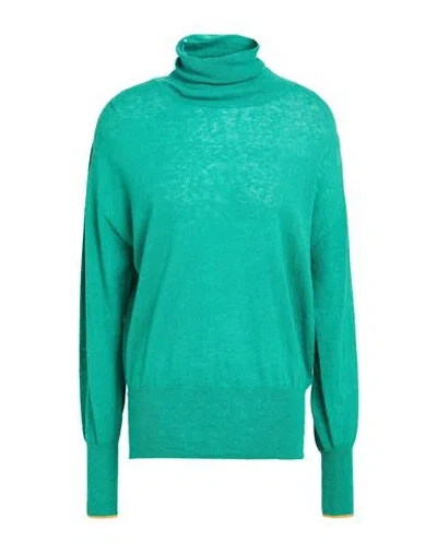 Momoní Woman Turtleneck Emerald Green Size L Polyamide, Alpaca Wool, Wool, Viscose