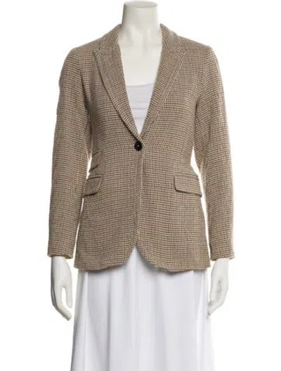 Pre-owned Momoní Wool Printed Blazer W/ Tags In Neutral