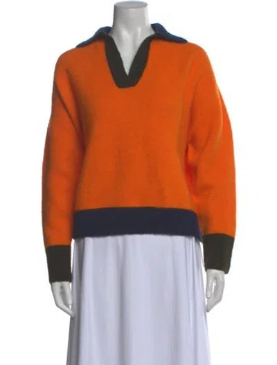 Pre-owned Momoní Wool Striped Sweater In Orange