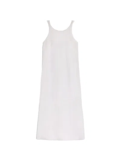 Momoní Ximena Torchon-strap Back-vent Maxi Dress In White