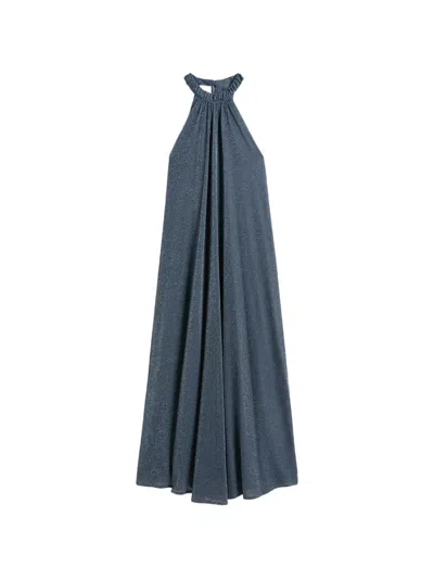 Momoní Yuca Lurex Jersey Maxi Dress In Blue