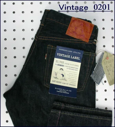 Pre-owned Momotaro Jeans Vintage‐0201 Slim Fit Straight15.7oz Selvede Denim In Indigo Deep Blue
