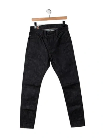 Pre-owned Momotaro Straight-leg Jeans In Black