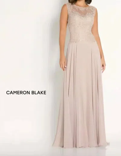 Mon Cheri Chiffon A-line Dress In Cafe In Pink
