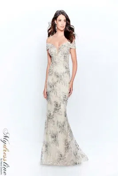 Pre-owned Mon Cheri Montage 120923 Evening Dress Lowest Price Guarantee Authentic In Champ/multi