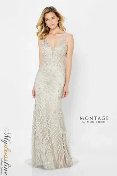 Pre-owned Mon Cheri Montage 122904 Evening Dress Lowest Price Guarantee Authentic In Stone
