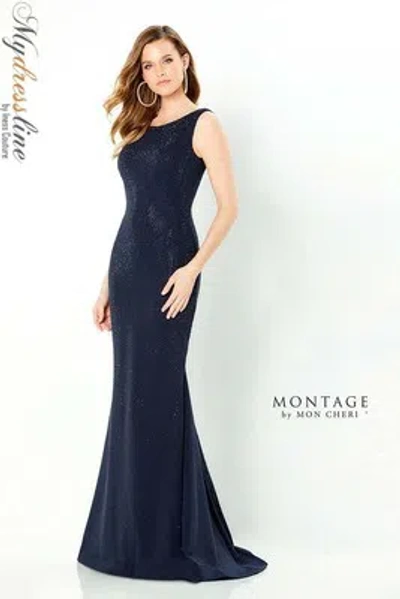 Pre-owned Mon Cheri Montage 220950 Evening Dress Lowest Price Guarantee Authentic In Navy
