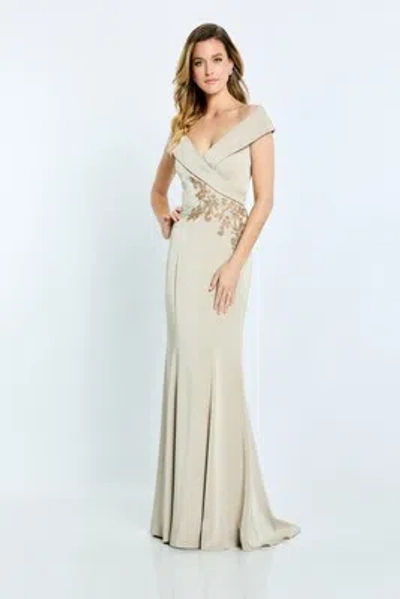 Pre-owned Mon Cheri Montage M502 Evening Dress Lowest Price Guarantee Authentic In Bisque