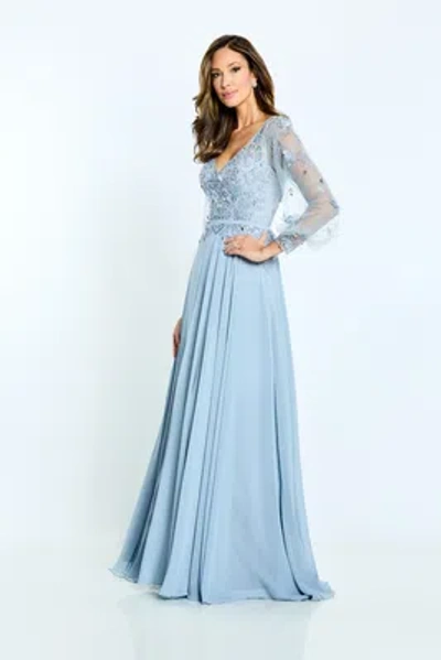 Pre-owned Mon Cheri Montage M505 Evening Dress Lowest Price Guarantee Authentic In Blue Haze