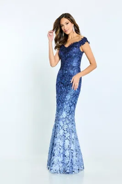 Pre-owned Mon Cheri Montage M507 Evening Dress Lowest Price Guarantee Authentic In Blue Ombre