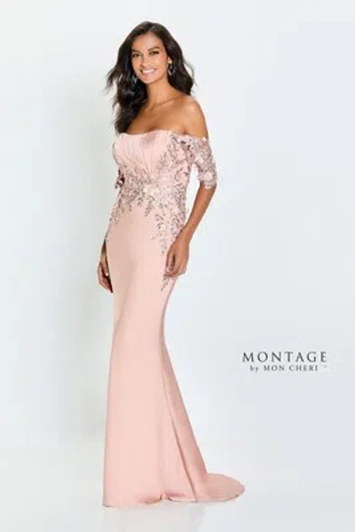 Pre-owned Mon Cheri Montage M521 Evening Dress Lowest Price Guarantee Authentic In English Rose