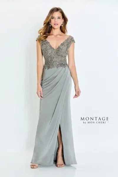 Pre-owned Mon Cheri Montage M532 Evening Dress Lowest Price Guarantee Authentic In Blue Willow