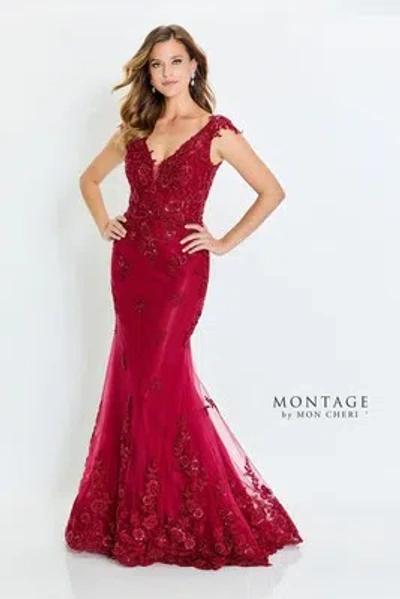 Pre-owned Mon Cheri Montage M534 Evening Dress Lowest Price Guarantee Authentic In Bordeaux
