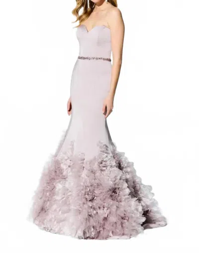 Mon Cheri Sweetheart Mermaid Gown In Lilac In Neutral