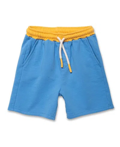 Mon Coeur Boys' Recycled Cotton Colorblock Classic Short - Baby, Little Kid In Blue