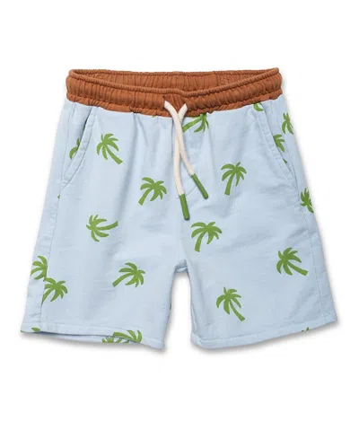 Mon Coeur Boys' Recycled Cotton Palm Tree Classic Short - Baby, Little Kid In Blue