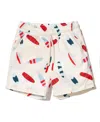 Mon Coeur Boys' Upf 50+ Recycled Fishing Net Surfboards Swim Trunk - Little Kid, Big Kid In Natural/multi Blue