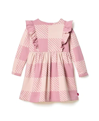 MON COEUR GIRLS' RECYCLED COTTON BUFFALO CHECK RUFFLE DRESS - LITTLE KID, BIG KID
