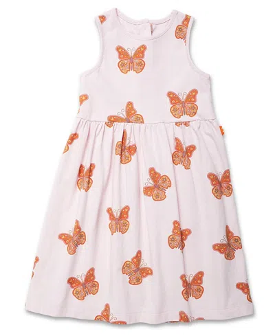Mon Coeur Girls' Recycled Cotton Butterfly Tank Dress - Baby, Little Kid In Pink
