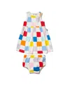 Mon Coeur Girls' Recycled Cotton Checkered Tank Dress - Baby In Natural/checkered