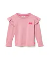 Mon Coeur Girls' Recycled Cotton Mc Ruffled T-shirt - Baby In Pink