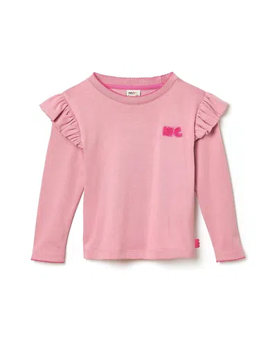 MON COEUR GIRLS' RECYCLED COTTON MC RUFFLED T-SHIRT - LITTLE KID, BIG KID