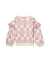 Mon Coeur Girls' Recycled Cotton Ruffled Sweatshirt - Little Kid, Big Kid In Multi