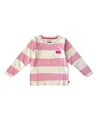 Mon Coeur Girls' Recycled Cotton Rugby Stripe T-shirt - Baby In Animal Print