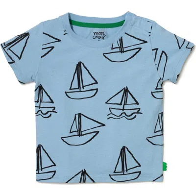 Mon Coeur Kids' Cotton Graphic T-shirt In Open Blue Sail
