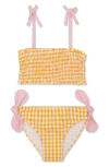 MON COEUR KIDS' GINGHAM TWO-PIECE SWIMSUIT