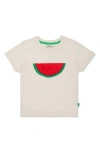 Mon Coeur Kids' Recycled Cotton & Cotton Graphic T-shirt In Natural Watermelon Slice