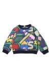 Mon Coeur Babies'  Kids' Recycled Cotton Blend Graphic Sweatshirt In Navy/multi