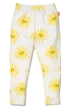 Mon Coeur Print Leggings In Natural/yellow