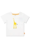 Mon Coeur Babies' Recycled Cotton & Cotton Graphic T-shirt In Natural Giraffe